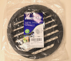 EUROPLAST Black Metal Round Air Vent Grille 8″ 200mm with Screen Flat Duct Cover