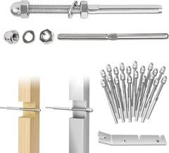 Dawn Railing Stainless Steel Swage Threaded Tensioner End, T316 Grade – 20 Pack