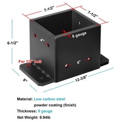 8×8 Post Base, Heavy Duty 8 Gauge Steel Post Base Anchor Pergola Bracket for …