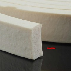 Square Silicone Rubber Sponge Seals Strips White Foam Sealing Strip Width 2-30mm