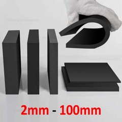 BLACK Solid Rubber Sheeting / Mat Matting VARIOUS THICKNESS & SIZES 2mm-100mm