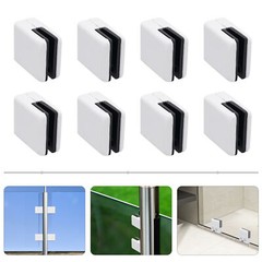 8PCS Adjustable White Stainless Steel Glass Clamps for 8-10mm Glass