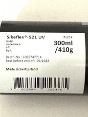 Sika Sikaflex 521 UV Adhesive 300ml Elastic Bonding – White – Best Before 9/22
