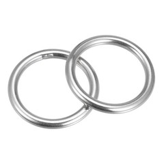 2pcs 316 Stainless Steel Round Ring Welded O-Rings 40mm(1.57″) ID 6mm Thick