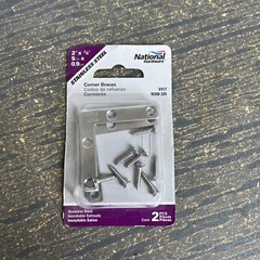National Hardware N348-326 Flat Corner Brace, Stainless Steel, 2″ x 3/8″