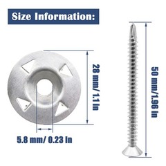 200 Pcs Foam Board 28 mm/ 1.1 inches, 5.8 0.23 M4.2*50mm, silver