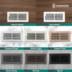 Shoemaker 4×10 Floor Register – Cement Gray Heavy Duty Metal Floor Vent Co