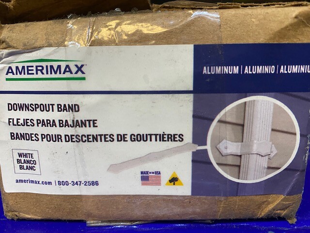 (200 Pack) Amerimax 27229 WHITE Aluminum Gutter Downspout Band Clamp Holder Tie