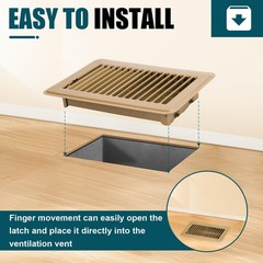 VOISEN Floor Register 4×8, 4 Pack Floor Vent Covers, Steel Adjustable Air Sup…