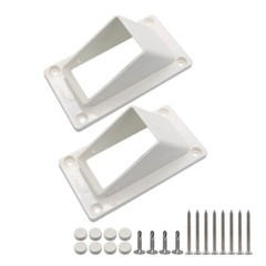 2PCS 2″ x 3 1/2″ Stair Rail Handrail Vinyl Bracket Kit, Vinyl Fence Brackets,…