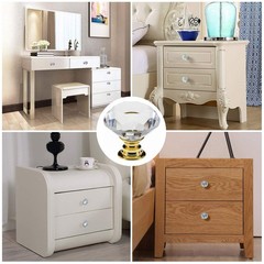 YourGift 12 Pack Drawer Knobs Diamond Shaped Crystal 30 mm, 12 Pack, Gold