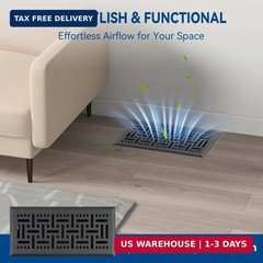 Floor Register 4×10 Inches 2 Pack – Heavy Duty Walkable Steel Floor Vent Covers