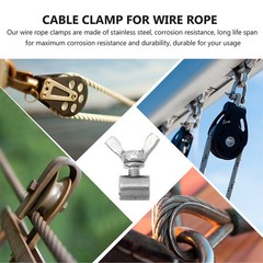 8pcs Wire Rope Cable Clips Stainless Steel Wire Rope Clamps Fasteners for 2-3mm