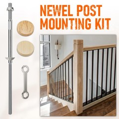 2 PCS Newel Post Mounting Kit Wobbly Stairs 11″ Steel Anchors Hardware Oak