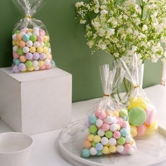 100PCS Clear Cellophane Bags, 5×7 Small Treat Bags with Ties, Cake Pop Bags, Can