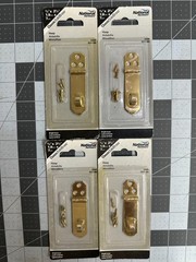 NOS 4-pack lot National Hardware N211-896 Mini Hasp 3/4″ x 2-3/4″ Bright Brass