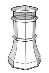 Lighthouse Kynar Colored Metal Chimney Pot