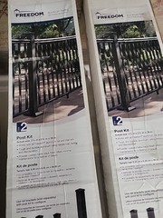 (LOT OF 3) 2.5 in. x 2.5 in. x 39 in. Aluminum Railing Post, Porch Deck Railing