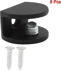 8PCS Adjustable Frameless Glass Shelf Brackets Clamp for 8-10mm Glass