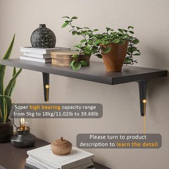 10 Pcs Shelf Brackets, 5 x 6 Inch Black Heavy Duty Metal Wall Corner Angle Sh…
