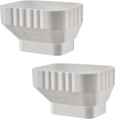 3X4 to 2X3 Gutter Downspout, Downspout to Downspout Adapter (White 2 Pack)