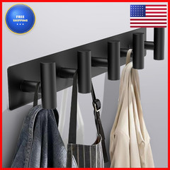 Bntuk Coat Rack – 5 Coat Hooks Towel Racks For Bathroom Robes Bags Keys