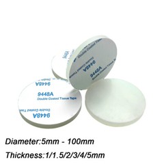 Round Adhesive Backed Silicone Rubber Sheet Seal Gasket Dia 10-100mm Thick 1-5mm
