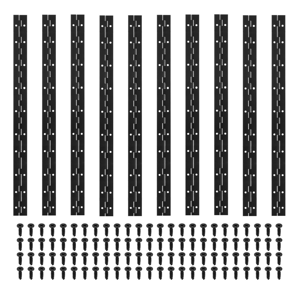 20×1.2 Inch Heavy Piano Hinge, 10Pcs with Piano Holes, Black