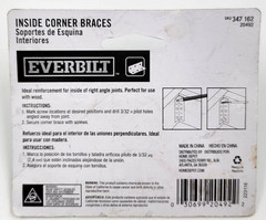 Everbilt Zinc Plated Metal Inside Corner Braces Reinforcement 3-1/2″ – 347 162