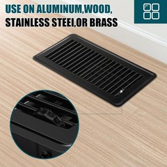 VOISEN Floor Register 4×10, 8 Pack Black Floor Vent Covers, Heavy Duty Steel …