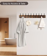 Optish 2 Pack Wooden Coat Rack Wall Mount 16.1 Rustic Coat Hanger Hooks 10