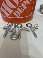 Everbilt 3/8 in x 4 1/2 in Zinc Plated Lag Screw Eye (4 Pack) Free Shipping