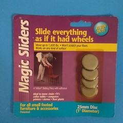 Magic Sliders Round Sliding Discs with Adhesive, 1″, 4-Pack