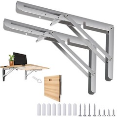 2-10Pcs Folding Shelf Brackets Stainless Steel Fold Down Table Brackets 8-20Inch