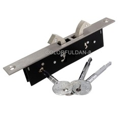1PCS Sliding Patio Door Point Mortise Lock Latch Double Hook Lock With 3pcs Keys