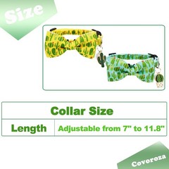 2 Pack Cactus Breakaway Cat Collar Bow Tie with Bell and Pendant Adjustable S…