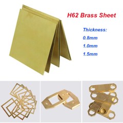 H62 Brass Metal Sheet Plate Copper Board Thick 0.8mm 1mm 1.5mm For Metalworking