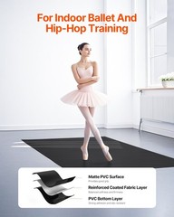 Dance Floor, 6.6′ x 3′ Portable Yoga Mat with Organizer Bag, 1.5 mm Thick Workou