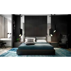 94 In. X 6 in X 0.5 In. Solid Wood Wall 7 Grid Cladding Siding Board in Black Co