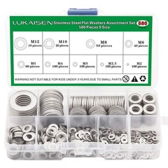 304 Stainless Steel Flat 580PCS Washers, Silver Washers