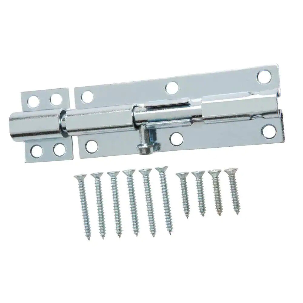 Everbilt 6 inch Zinc Plated Steel Heavy Duty Door Gate Safety Barrel Bolt 15149