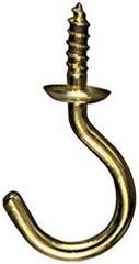 National Hardware Gold Solid Brass 1/2 in. L Cup Hook 1 pk (Pack of 10)