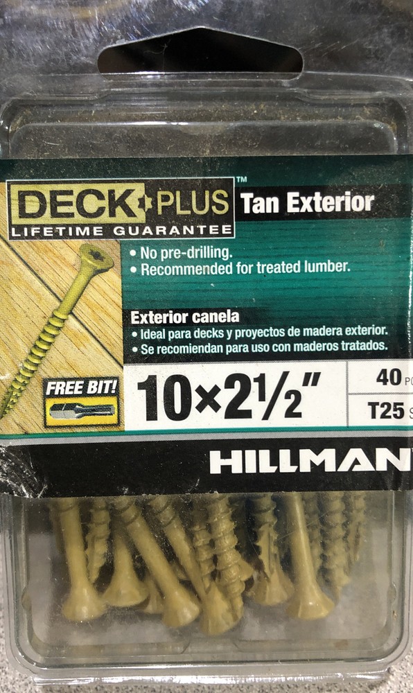 Hillman 42593 Deck Plus Self Drilling Screw, Tan Ceramic 2-1/2″ x #10 40-Pack