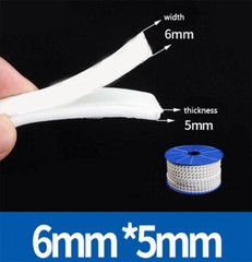 Self Adhesive Expanded PTFE Elastic Strip Gasket Tape Thickness3-5mm Width6-50mm