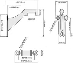 Handrail Stair Brackets 3″ Oil Rubbed Bronze Finish, 6 Pack Heavy Duty Support H