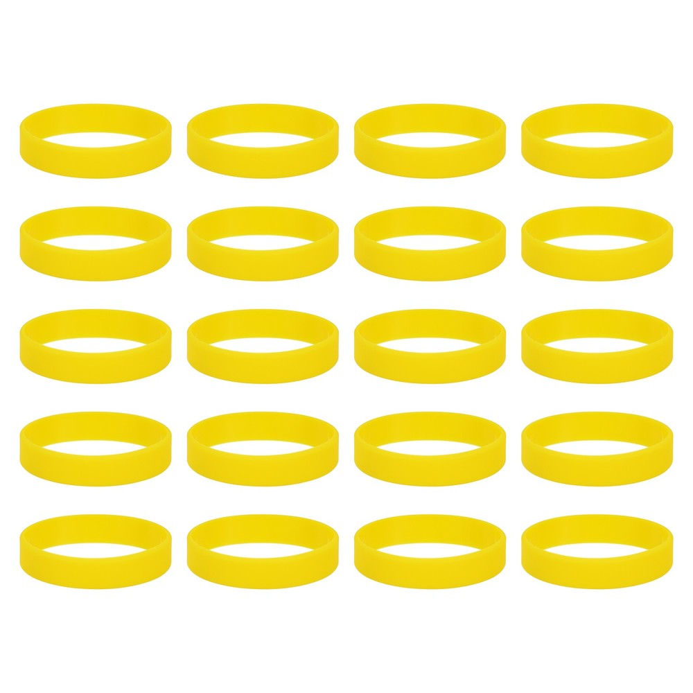 30Pcs Silicone Rubber Bands Non-slip 3.54 Inch Flat for Books, Yellow