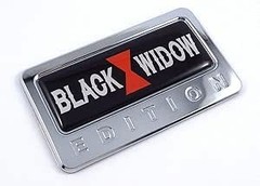 Black Widow Chrome Emblem Car Bike Badge Domed Decal