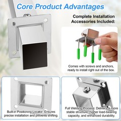 12 Pack 1″ x 1″ Stainless Steel Square Post Bases, Flange Anchor Bases Heavy …