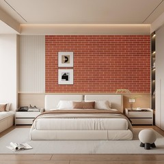 Zoeteoz 80 Pcs Faux Thin Brick Veneer Wall Tiles Inorganic Modified Clay