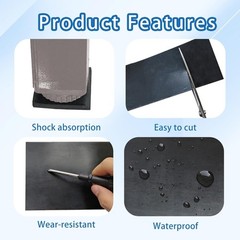 Black Rubber Strip Roll 1/8 Inch Thick 2 Inches Wide 10 Feet Long Self Adhesive